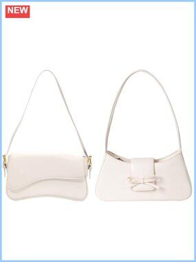 Y2K Shoulder Bag Bow Purse Fabric Strap Solid Pattern